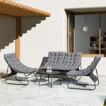 Set de Exterior con Mesa Relax de 4 Piezas Color Gris