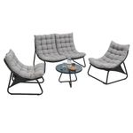 Set de Exterior con Mesa Relax de 4 Piezas Color Gris