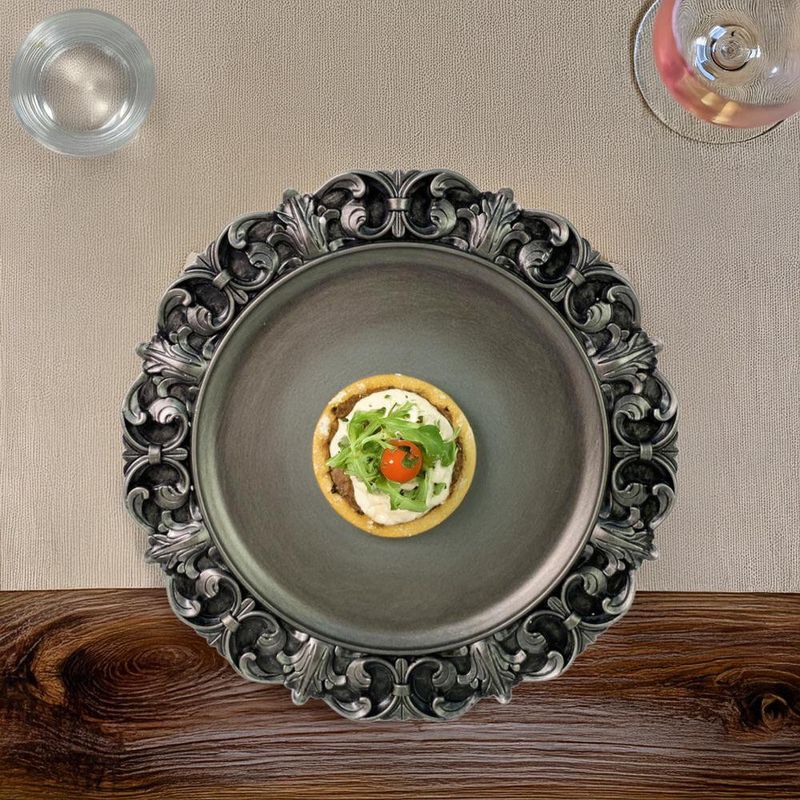 Plato Base con Borde Gris