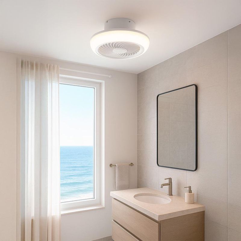 Ventilador de Techo Con Luz LED y Control Remoto Blanco