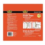Cinta de Espuma Autoadhesiva de Baja Densidad Gris 1/4 Plg  x 1/2  Plg x 17 Pies