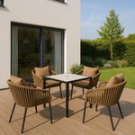 Set Hayla con Mesa Blanca y 4 Sillas