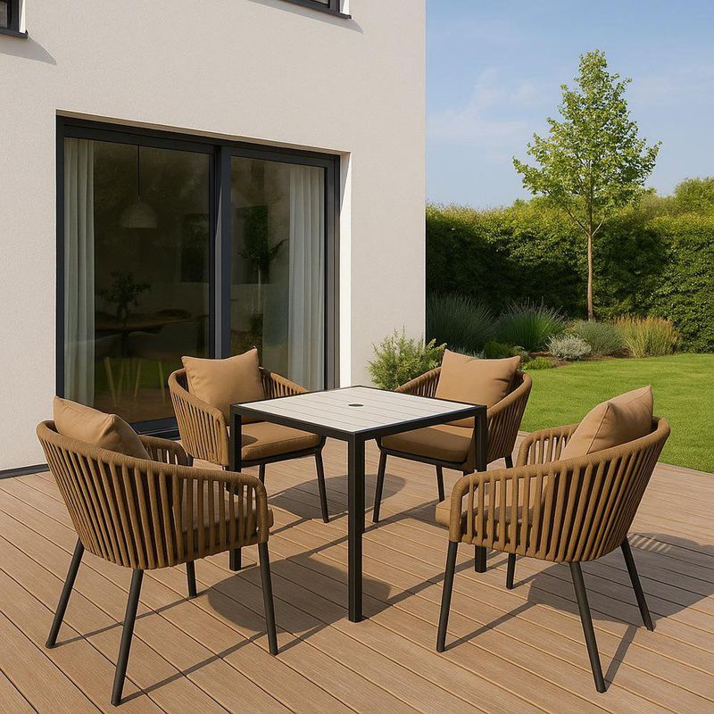 Set Hayla con Mesa Blanca y 4 Sillas