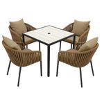 Set Hayla con Mesa Blanca y 4 Sillas