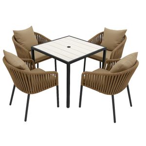 Set Hayla con Mesa Blanca y 4 Sillas