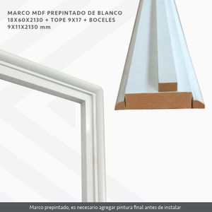 Marco de MDF Blanco 17x60x2130 Cm