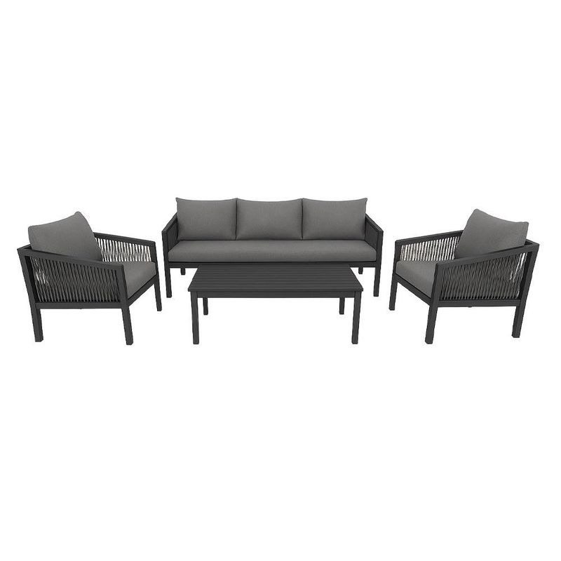 Set de Sala de Jardín de 4 Piezas Columbia Negro