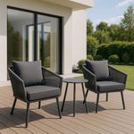 Set Bistro Lou Gris de 3 Piezas con 2 Sillas y Mesa