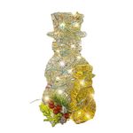 Muñeco de Nieve Tornasol Decorativo con Luz LED