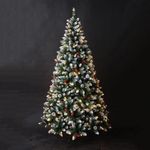 Árbol de Navidad Verde Nevado con Luz 2.10 Metros