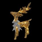 Reno Decorativo Dorado con Luz