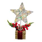 Estrella Decorativa con Luces LED y Base Navideña