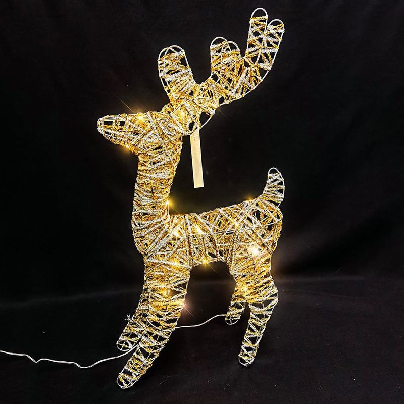 Reno Decorativo Dorado con Luz LED