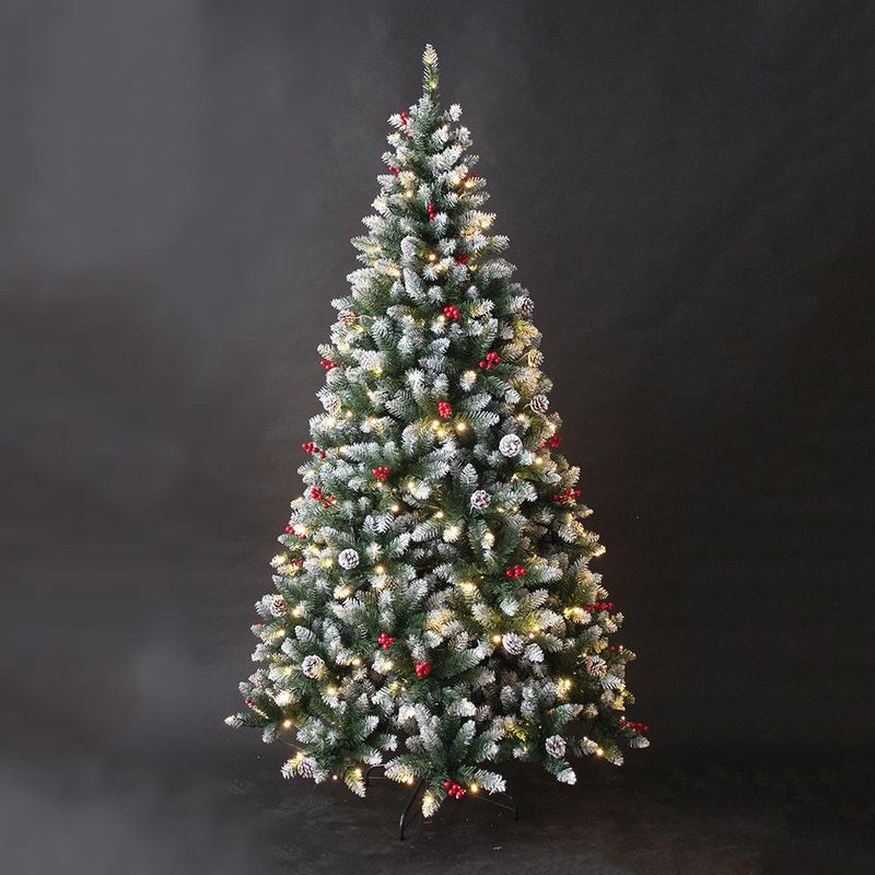 Árbol de Navidad Verde Nevado con Luz 2.28 Metros