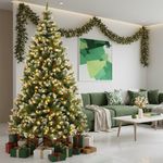 Árbol de Navidad Verde Nevado con Luz 2.28 Metros