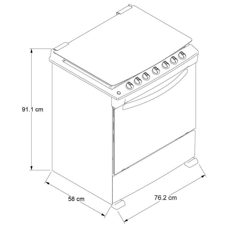 Estufa Con Horno A Gas Plateada 30 Plg - Acros