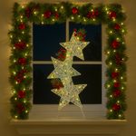 Adorno de 3 Estrellas Verticales con Luz LED