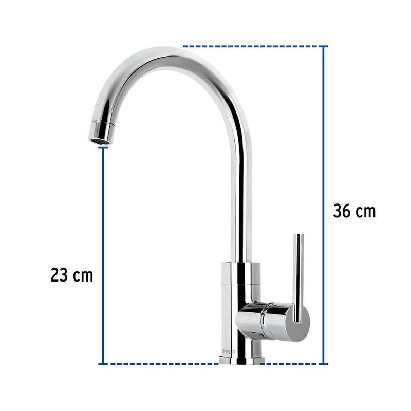 Mezcladora Monomando Cuello Alto para Lavaplatos - Foset