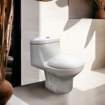 Sanitario de Una Pieza Descarga Dual Elongado Blanco Oporto