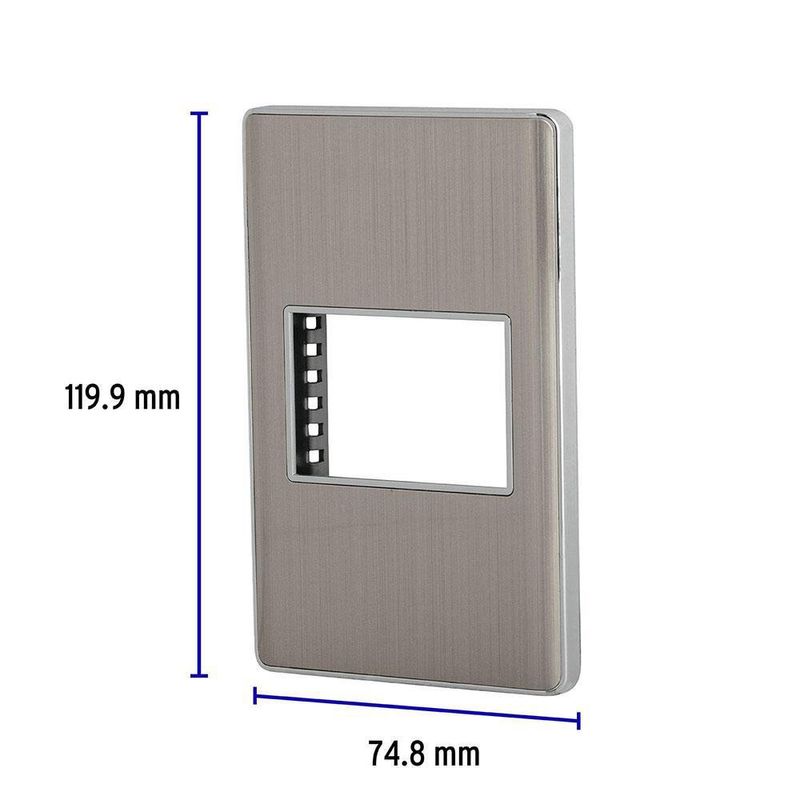 Placa-Sencilla-Acero-Lisboa-1.5-Modulos---Volteck