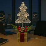 Árbol Decorativo con Luz sobre Regalo 35 Cm