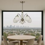 Lámpara Colgante Esferas Opalinas Níquel Satinado 60 W