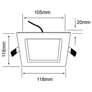 Lámpara Led Empotrable Cuadrada 6W - Tecnolite Varios Colores