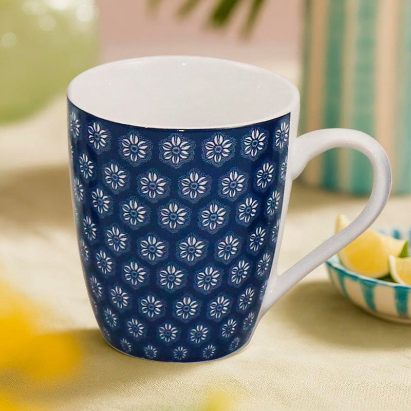 Set de 4 Pocillos Diseño de Flores 12 Oz