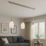 Lámpara Colgante 3 Niveles Cristal Opalino Blanco