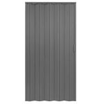 Puerta Plegable de PVC Blanca tipo Acordeón con Diseño de Madera Vertical