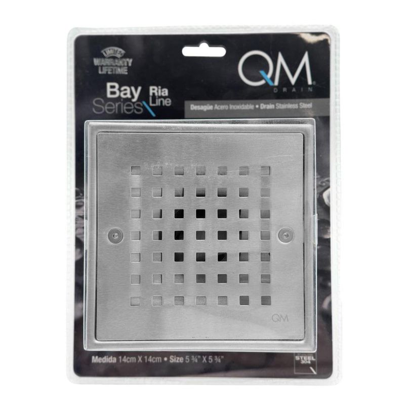 Desagüe de Acero Inoxidable Cuadrado 14 X 14 Cm