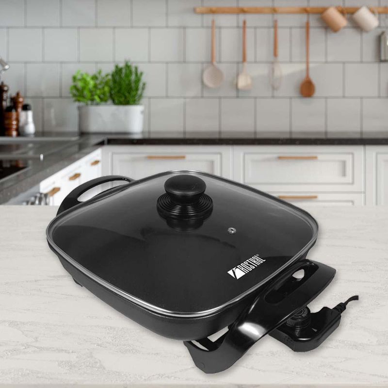 Sartén Eléctrico con Tapa de Vidrio