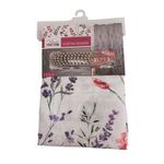 Cortina Baño con Ganchos Estampado Floral Lavanda