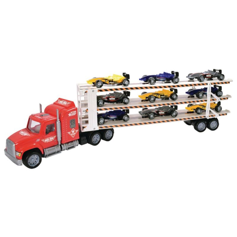 Camión Transportador de Vehículos de 60 Cm con 9 Autos