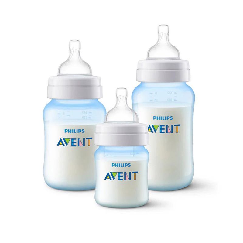 Set de 3 Biberones Anticólicos Celeste 260 Ml