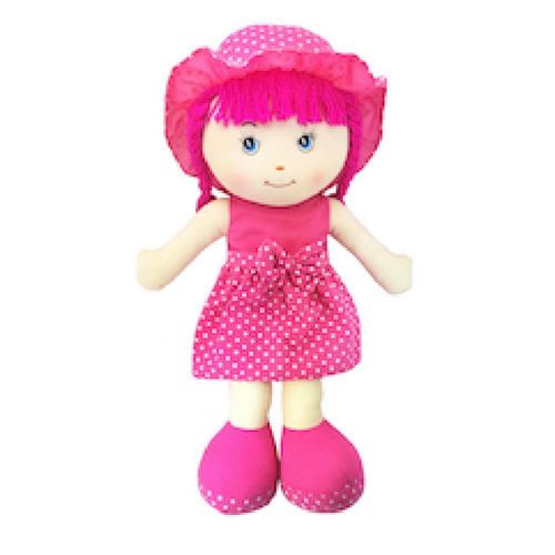 Muñeca de Trapo de 61 Cm con Vestido Rosado