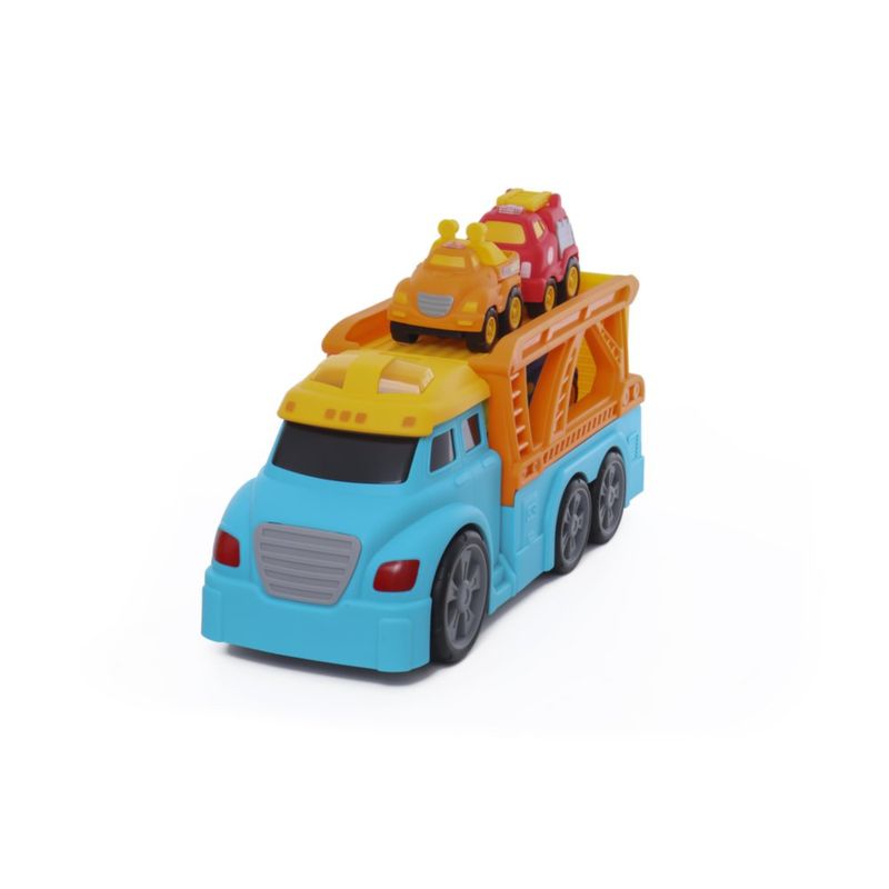 Camión Transportista con Luz y Sonido y 4 Autos