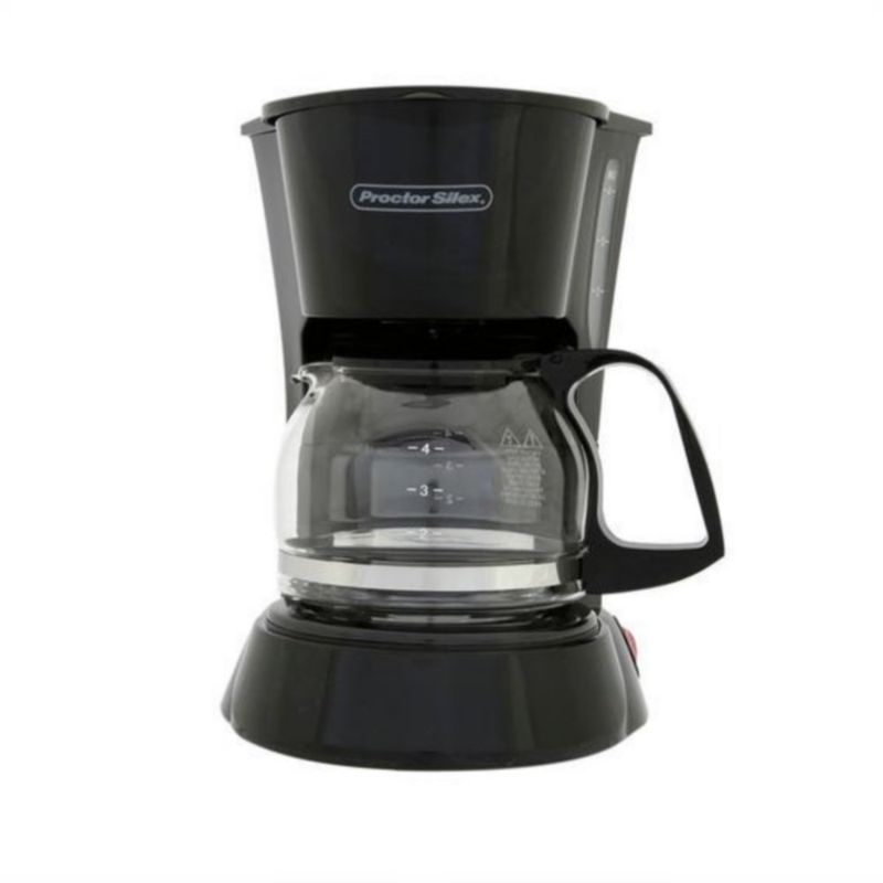 Cafetera 4 Tazas Negra con Jarra de Vidrio