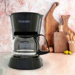 Cafetera 4 Tazas Negra con Jarra de Vidrio