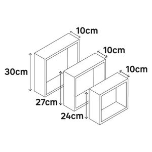 Cubo de Mdf 3 Pzas - Spaceo Varios Colores