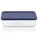 Pyrex Rectangular de Vidrio Azul