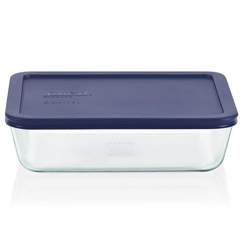Pyrex Rectangular de Vidrio Azul