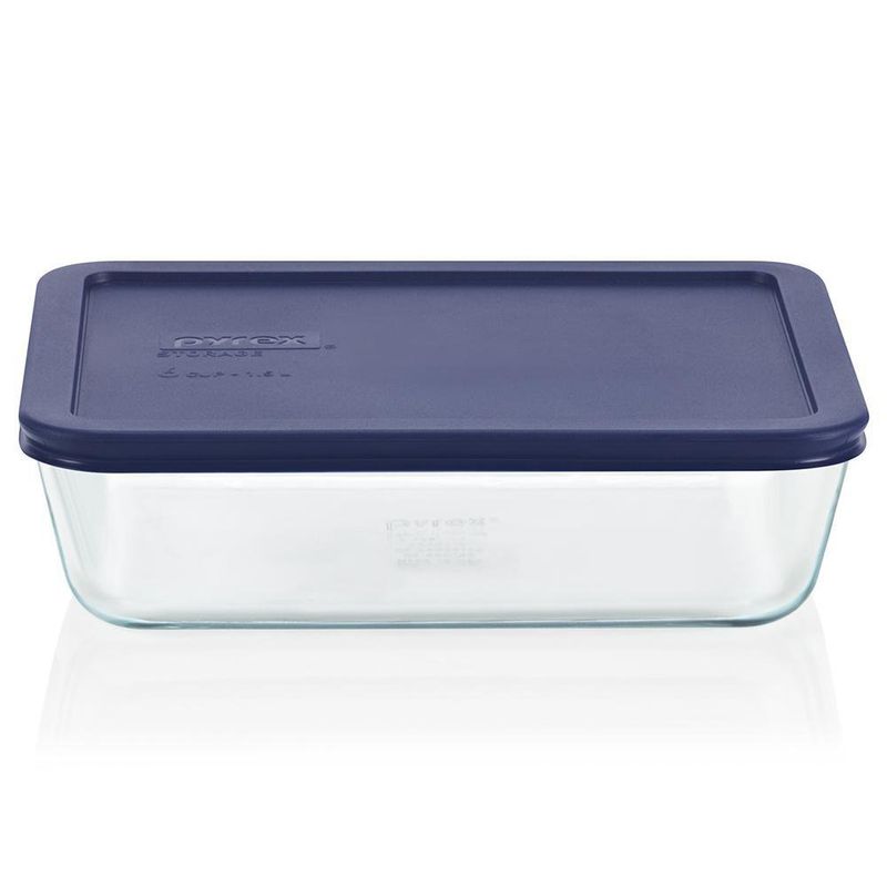 Pyrex Rectangular de Vidrio Azul