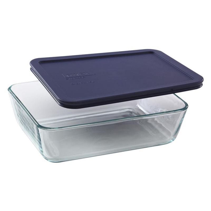 Pyrex Rectangular de Vidrio Azul