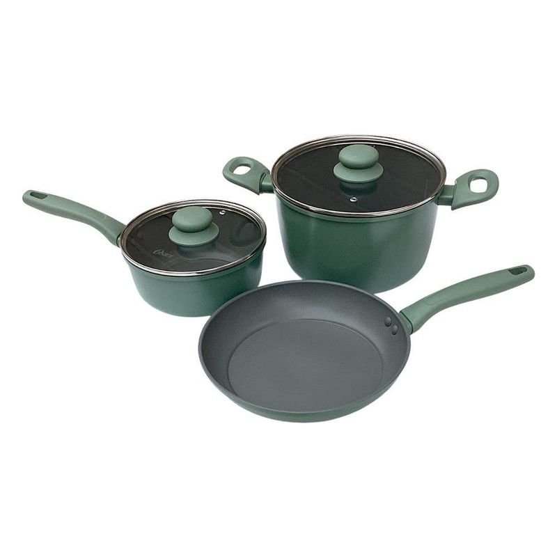 Batería de 5 Piezas para Cocina Antiadherente Verde