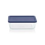 Pyrex Rectangular 3 Tazas con Tapa Azul&nbsp;