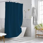 Set de Cortina para Baño con Liner y Ganchos Azul 14 Pzas