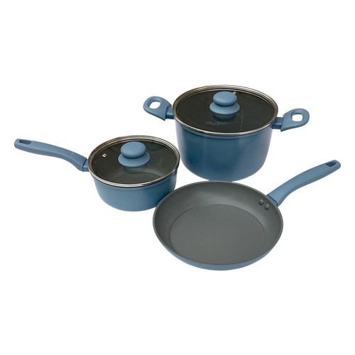 Batería de 5 Piezas para Cocina Antiadherente Azul