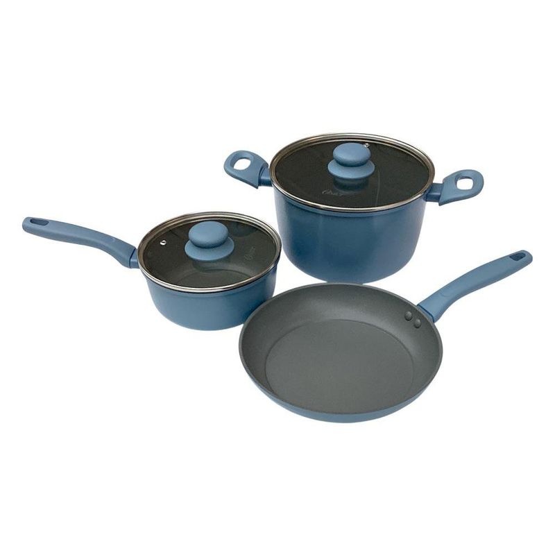 Batería de 5 Piezas para Cocina Antiadherente Azul
