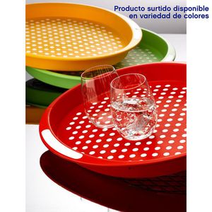 Bandeja Redonda Plástica 40x40Cm Colores Surtidos